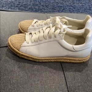 Alexander wang white leather espadrille sneakers